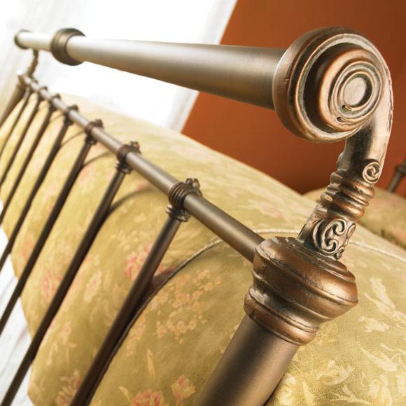 Wesley Allen Iron Beds CB1039Q Sheffield Iron Sleigh Bed Baer's